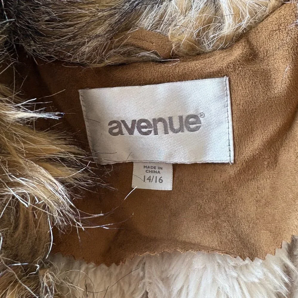 Avenue Faux Suede Shearling Coat – Penny Lane Style – Size 14/16 - Picture 4 of 11